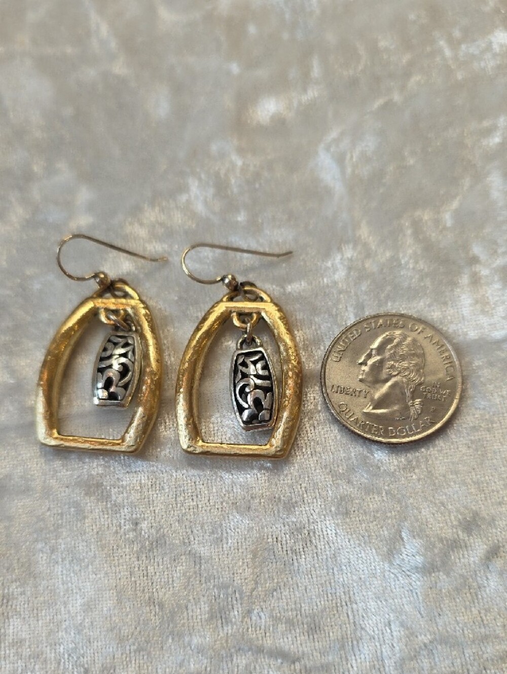 Brighton Retired Two Tone Sensation Collection Dangle Earrings - Picture 3 of 3